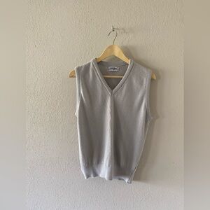 Vintage Gray Sleeveless Knit Sweater Vest